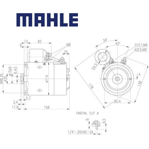 MM 125 electric motor 12V 1,6kW AMJ5822