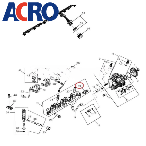 ACRO Fuel pressure sensor RE523811 suitable for JOHN DEERE