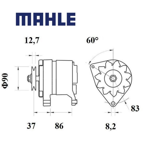 Alternator MG110 MAHLE 3477851R91, 6005706647, 3538541M91, MG 110
