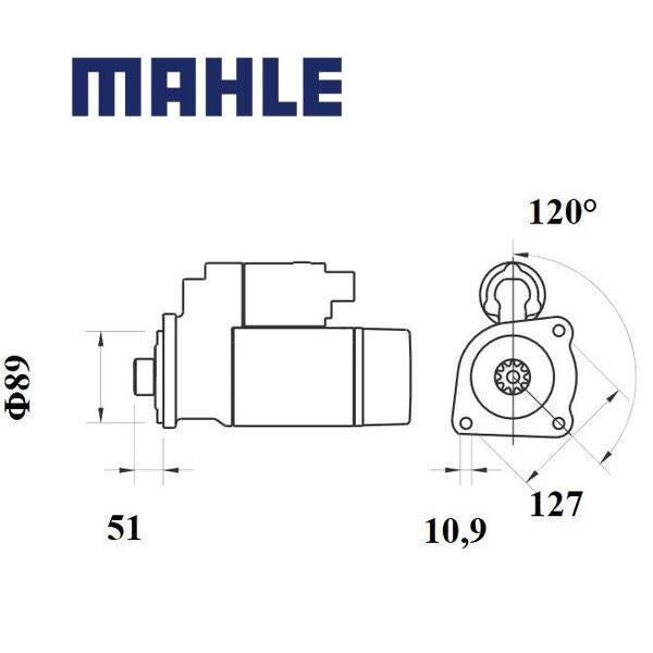 Starter MS 73 MAHLE 01163556, 01183039, 01183697 MS73