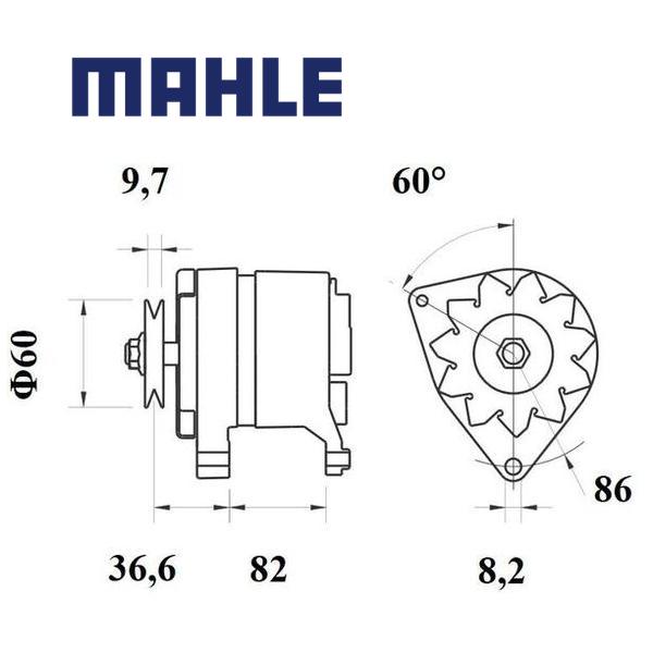 Alternator MG241 MAHLE 1005351, 1008223, 2871C105, MG 241