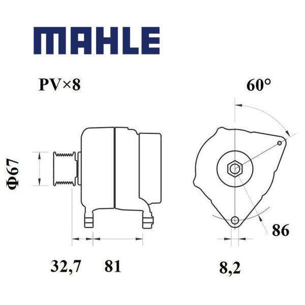 Alternator MG246 MAHLE 1072455, 82002329, 82003307, MG 246