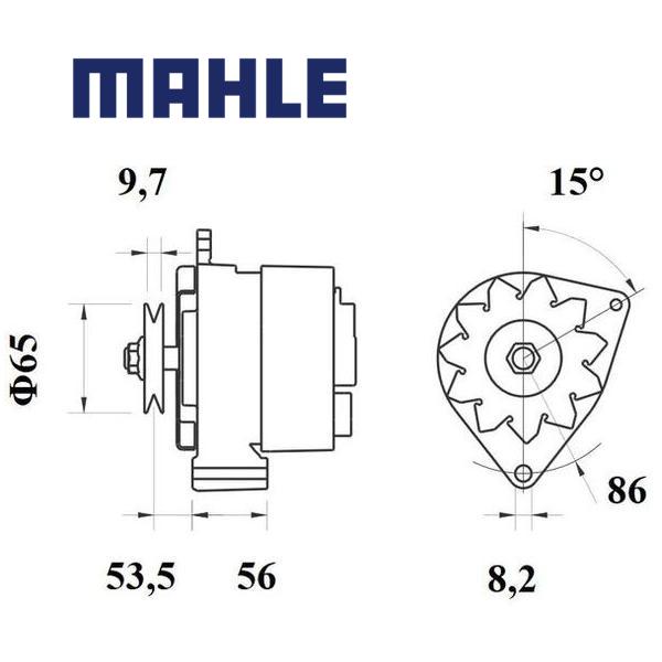 Alternator MG376 MAHLE 036903017A, 036903017AX, 036903017X, MG 376