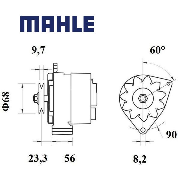 Alternator MG389 MAHLE 03472220, R1030041, 09120566, MG 389