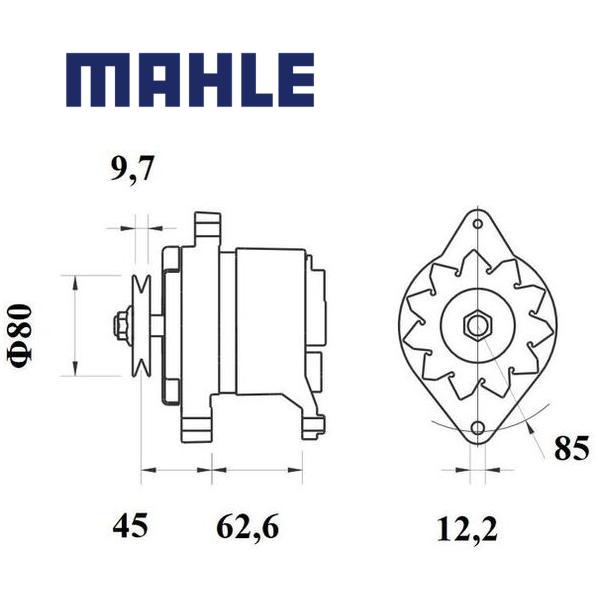 Alternator MG399 MAHLE 04757192, 4757192, 4757193, MG 399