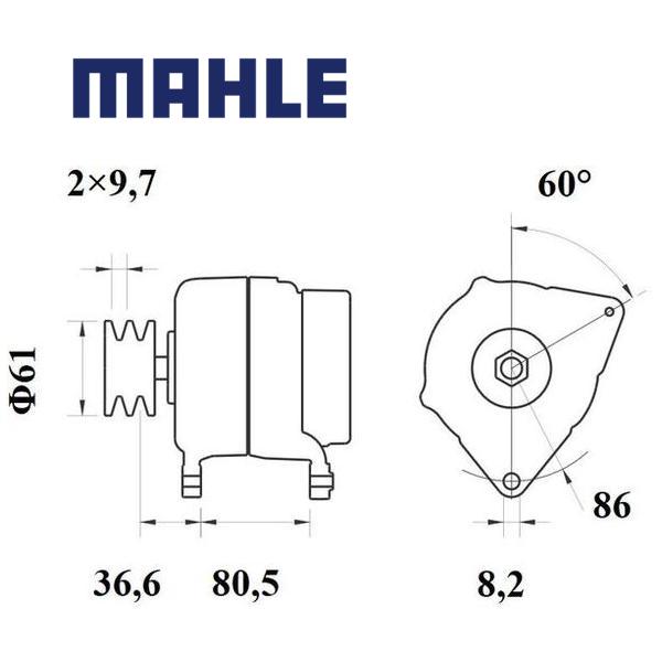 Alternator MG407 MAHLE 6005028826, CT6005028826, MG 407