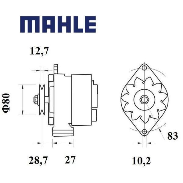 Alternator MG462 MAHLE 1618473M91, 24123R, 6005701120, MG 462