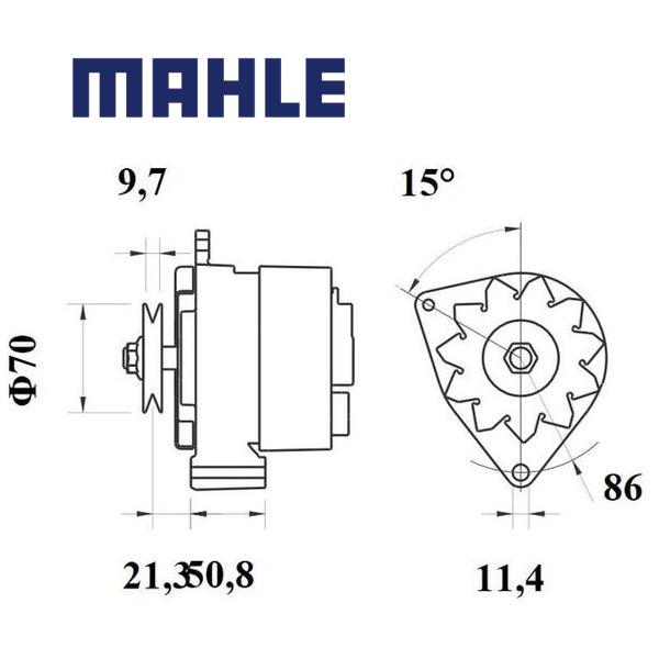 Alternator MG499 MAHLE 2871A453, 3803146 4, 8346256, MG 499