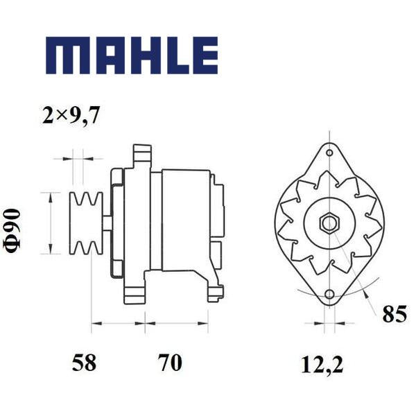 Alternator MG521 MAHLE 0000004787671, 0000004849157, 4763249, MG 521