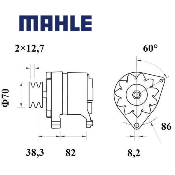 Alternator MG539 MAHLE 3821974M91, 3821974M92, 3821975M91, MG 539