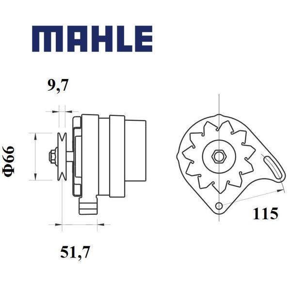 Alternator MG565 MAHLE 0011573830, 11572660, 11573830, MG 565