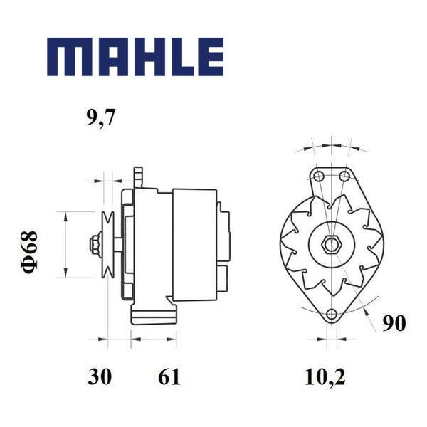 Alternator MG605 MAHLE 2C91134000, 61920110, MG 605