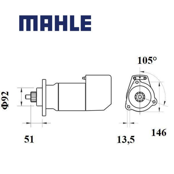 Starter MS 756 MAHLE 51252017181, 51252019181, 51262017164 MS756