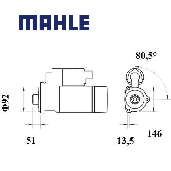 Starter MS 757 MAHLE 51262017228, 51.26201 7239, 51262017195 MS757
