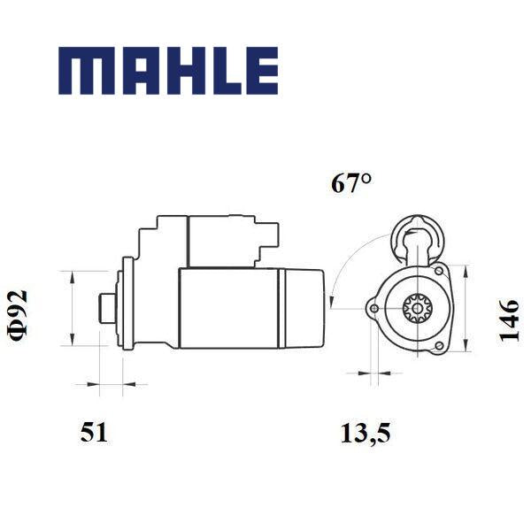 Starter MS 765 MAHLE 0571231, M009T83771, 0571468 MS765