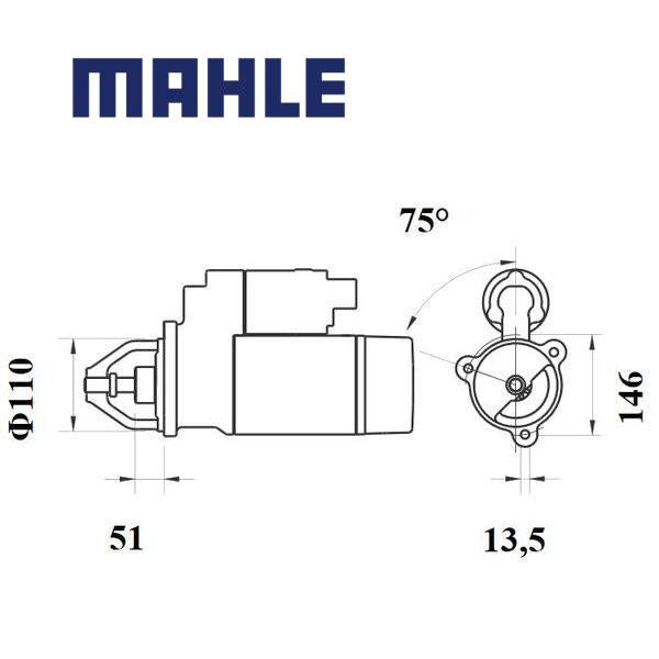 Starter MS 768 MAHLE 1633811, 1725900, 1725900R MS768