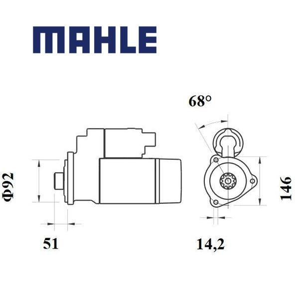 Starter MS 773 MAHLE 20450305, M009T82671, 204503050 MS773