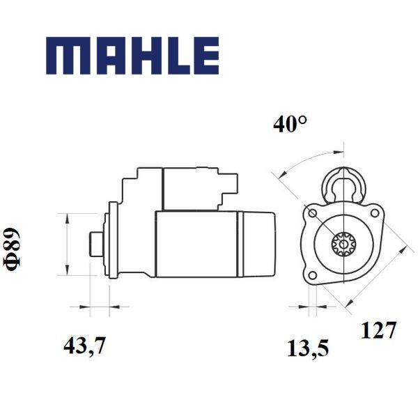 Starter MS 782 MAHLE 5001847428, M009T60371, 5001853707 MS782