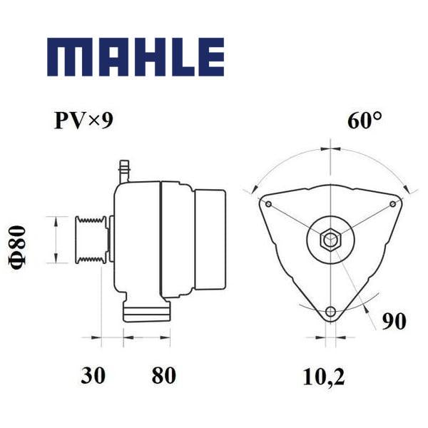 Alternator MG792 MAHLE 0001503050, 0131547902, 0001504250, MG 792