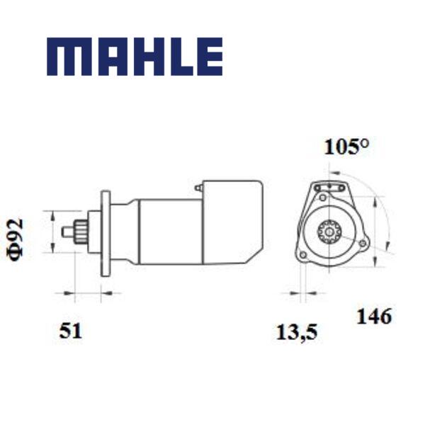 Starter MS696 MAHLE 0011519701, 1701058, 5000816041, MS 696