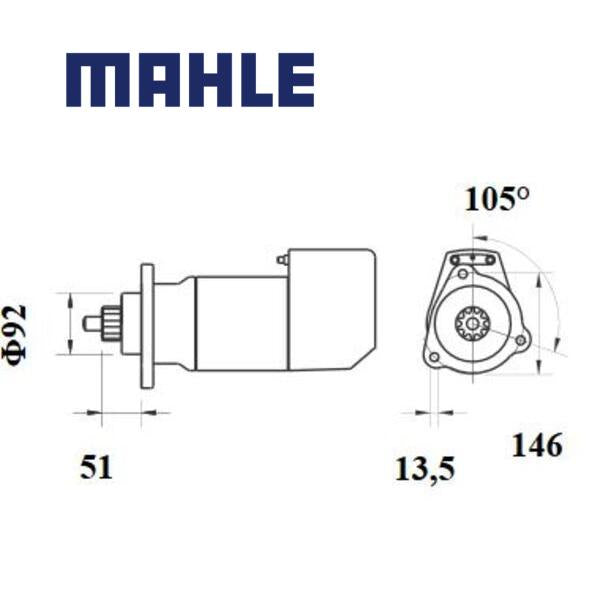 Starter MS711 MAHLE 0001809440, 0021517701, 0031516301, MS 711