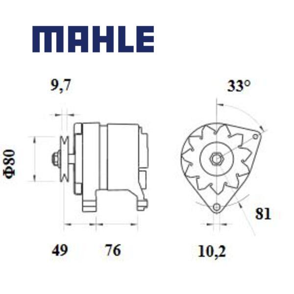 Alternator MG599 MAHLE 202511, 6005028991, CT6005028991, MG 599