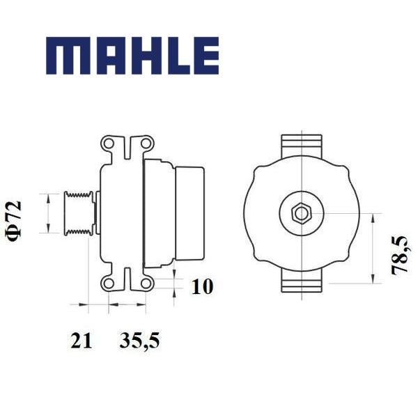 Alternator MG798 MAHLE 1720468, 1763035, 1763036, MG 798