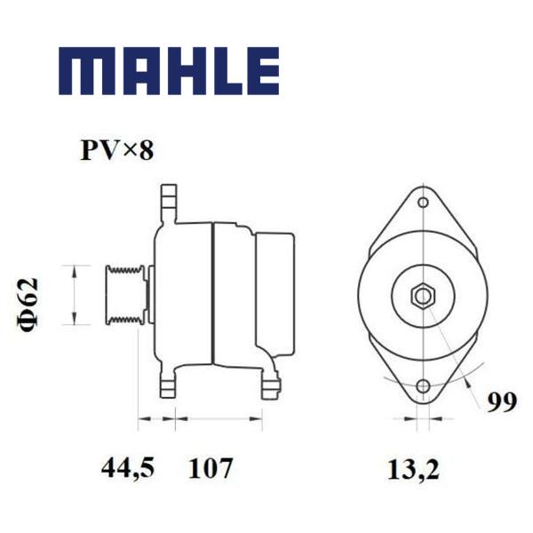 Alternator MG898 MAHLE 21257551, 7421561402, 21561402, MG 898