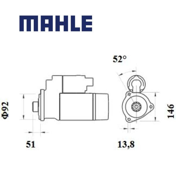Starter MS 884 MAHLE 5001853716, M009T80071, 5010306631 MS884