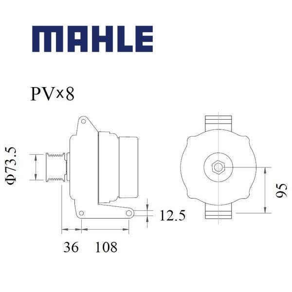 Alternator MG925 MAHLE 1886884, 1927309, 1927309R, MG 925