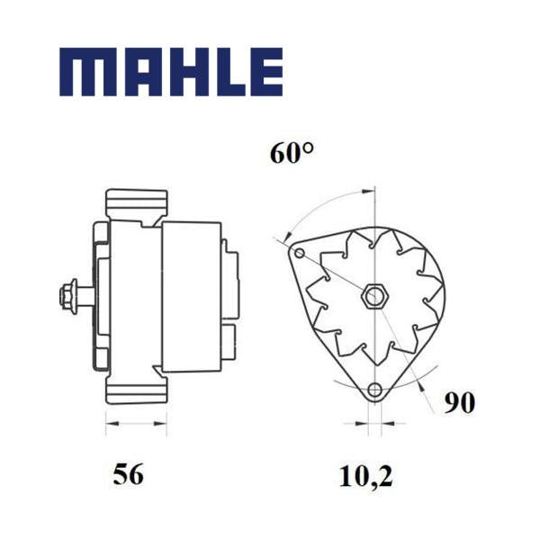 Alternator MG926 MAHLE 01184022, 01184026, 01184044, MG 926