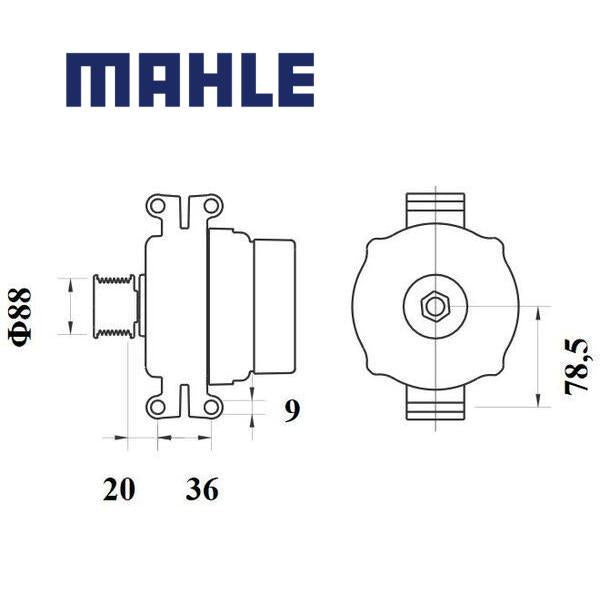 Alternator MG935 MAHLE 00000002398368, A004TR5691, 0570887, MG 935