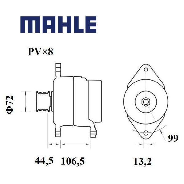 Alternator MG951 MAHLE 21257552, 7421304674, 21304674, MG 951