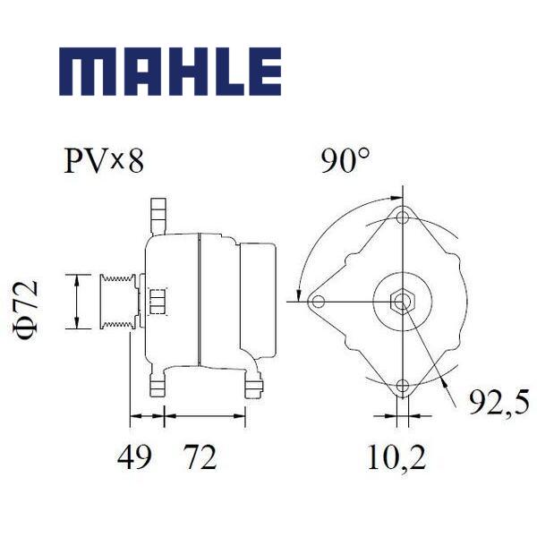 Alternator MG952 MAHLE 0571474, A004TR5191, 0571475, MG 952
