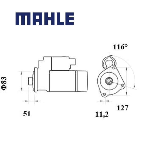 Starter MS 891 MAHLE 21542660, 7421542662, M009T66771 MS891