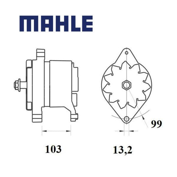 Alternator MG500 MAHLE 1096757, FBU9465, 21727734, MG 500