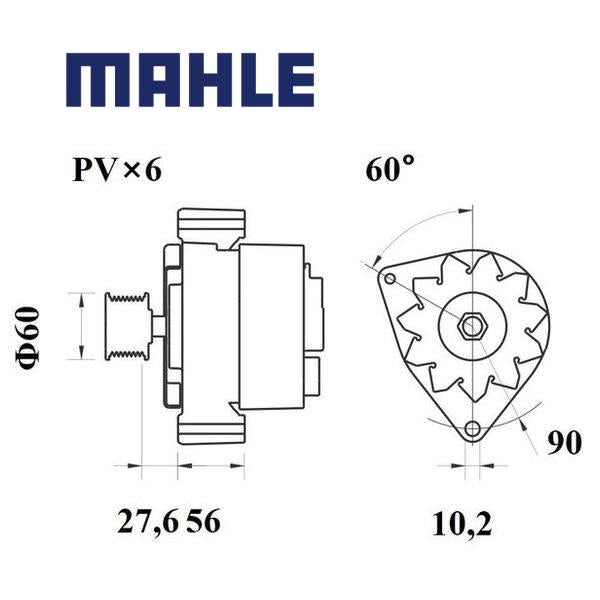 Alternator MG1039 MAHLE 6311236M1, ACW0643590, MG 1039