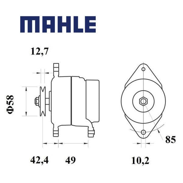 Alternator MG1045 MAHLE LVA21236, MG 1045