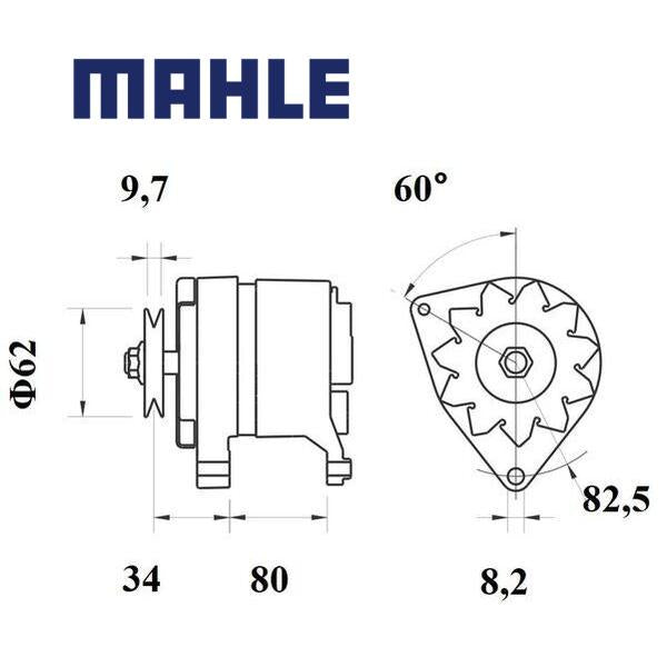 Alternator MG372 MAHLE 3637261R91, 6005007750, C000900010020, MG 372