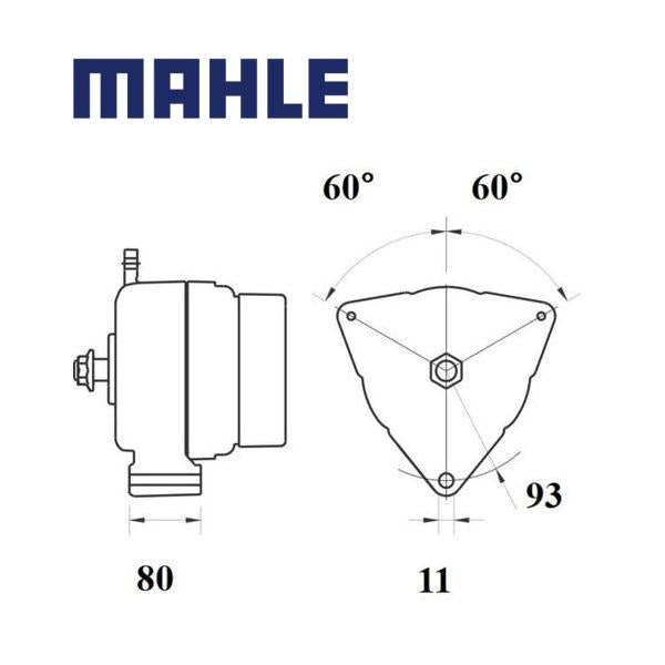 Alternator MG709 MAHLE 51261017249, 51261017271, 51261019271, MG 709