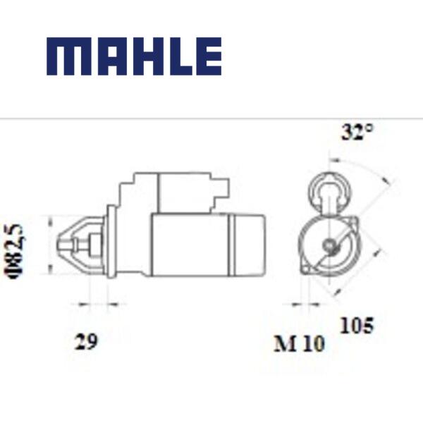 Starter MS 1071 MAHLE 0041516301, 1516655R, 0041516701 MS1071