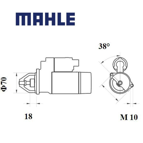 Starter MS 1072 MAHLE 0061514501, 6519060026, 6519064500 MS1072