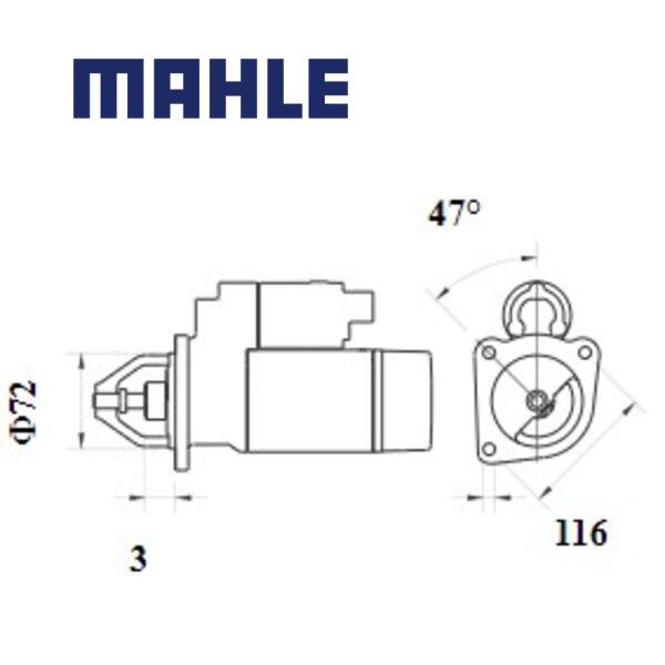 Starter MS 1078 MAHLE 7700300522, 9160556, 93192767 MS1078