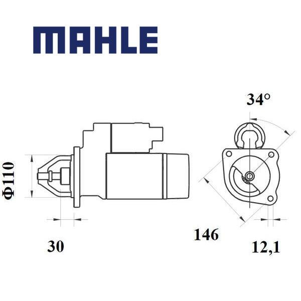 Starter MS 1088 MAHLE 93828721, 42498678, 5801408583 MS1088