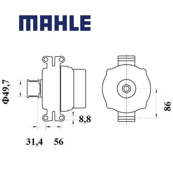 Alternator MG 1061 MAHLE 0111547002, 1516505R, 0121541502 MG1061