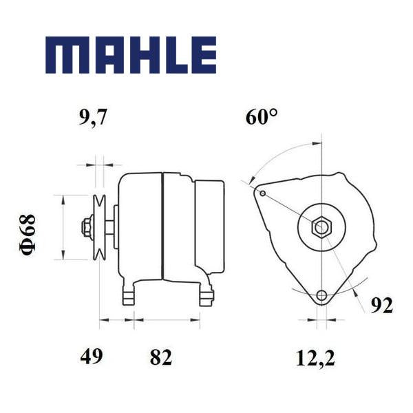 Alternator MG 1062 MAHLE 1516488R, 500314723, 99451752 MG1062