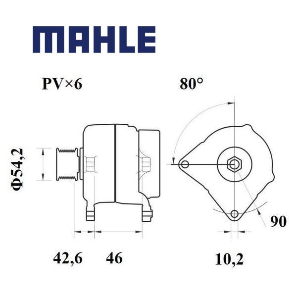 Alternator MG 1065 MAHLE 57054F, 71716671, A004TF0091 MG1065