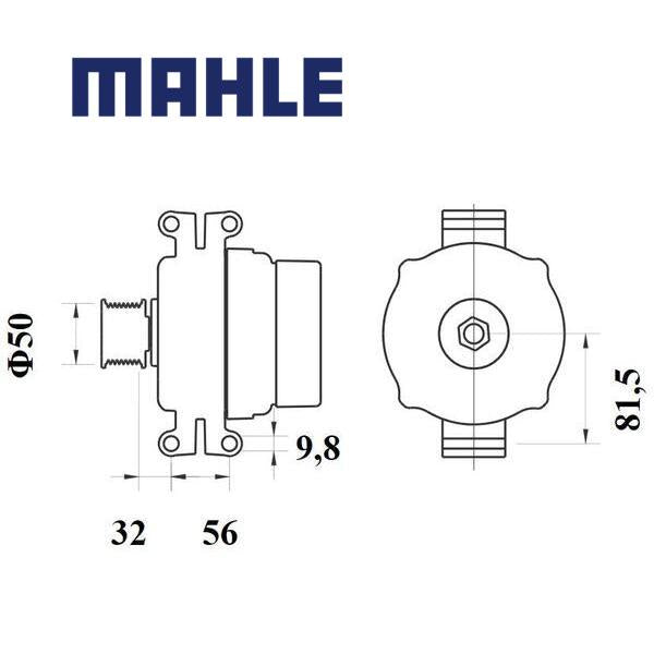 Alternator MG 1071 MAHLE 0101549502, A0101549502, A0121542202 MG1071