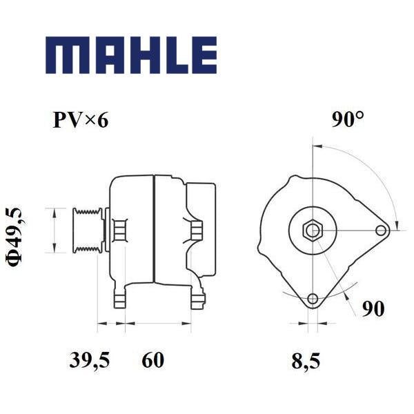 Alternator MG 1073 MAHLE 03L903023CX, 03L903023P, 03L903023PX MG1073