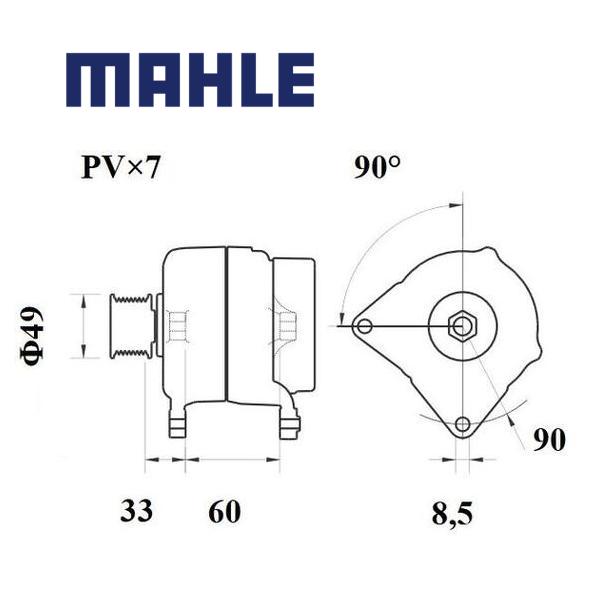 Alternator MG 1074 MAHLE 09121119, 2310000Q2F, 7711135812 MG1074